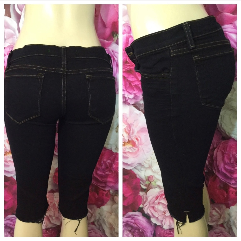 J Brand Black Cut Off Bermuda Sort Size 27